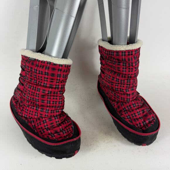 Timberland Earthkeeper Snow Boots Women's 8 Red Plaid Mid-Calf Insulated 3548R - Picture 1 of 13